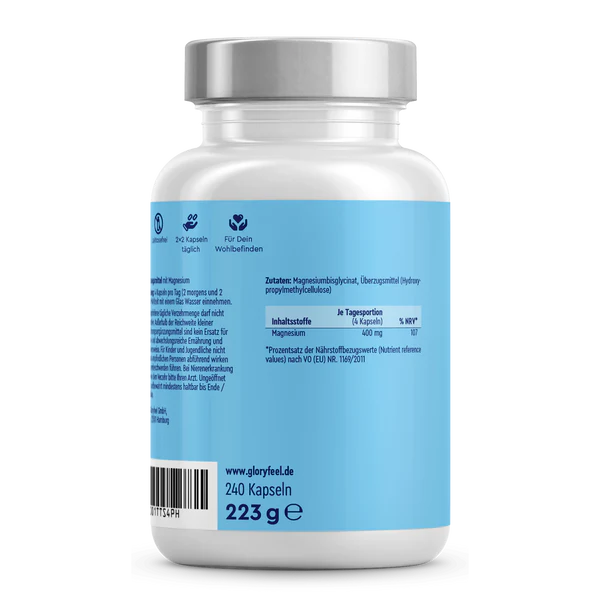Produktbild: Gloryfeel Magnesiumbisglycinat Kapseln